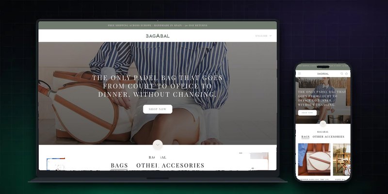 Bagabal homepage on desktop and mobile