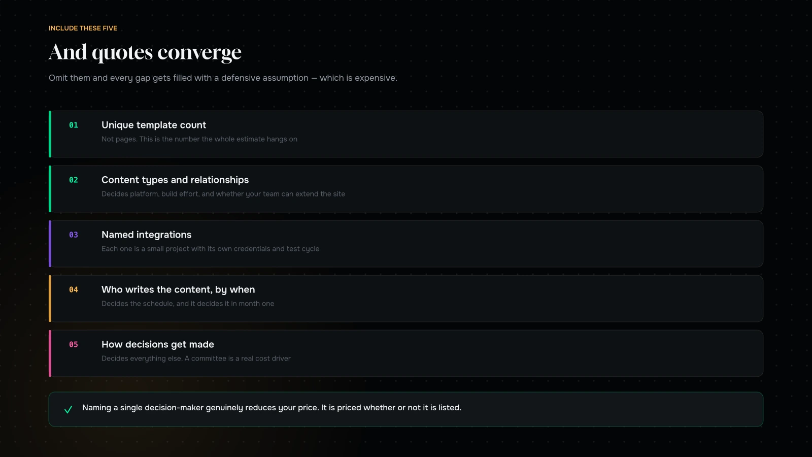 The five brief details that move a website quote the most, and what each one prevents