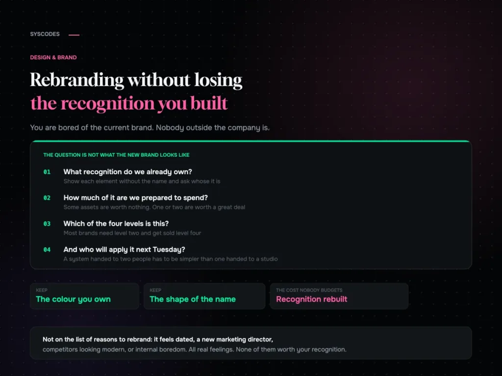 Rebranding without losing the recognition you have built